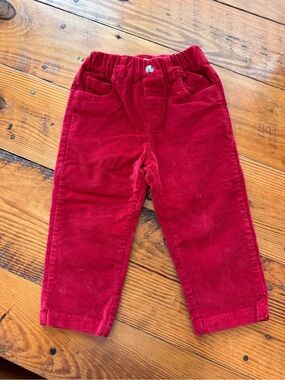 Toddler Red Corduroy Pull-On Pants
